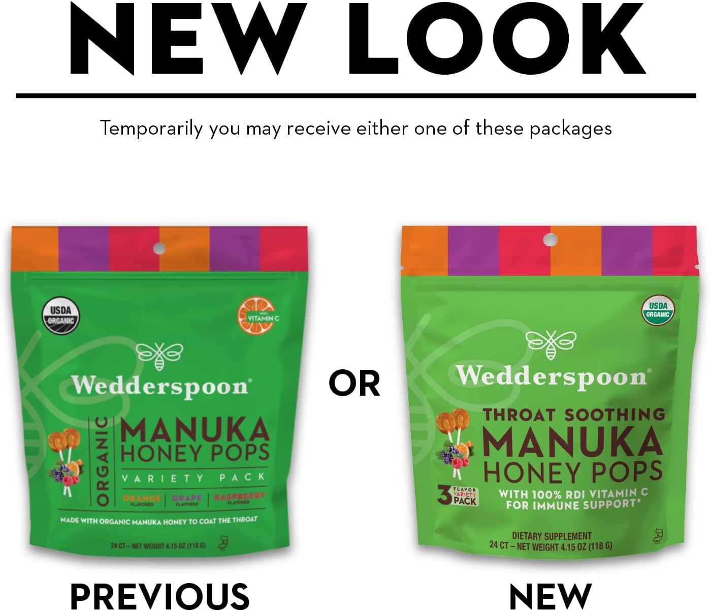 Wedderspoon Organic Manuka Honey Pops For Kids - 24 Count