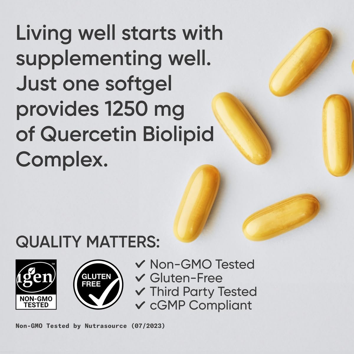 Sports Research Quercetin 500mg with MCT Oil & Sunflower Lecithin - 120 Softgels - Clearance Sale