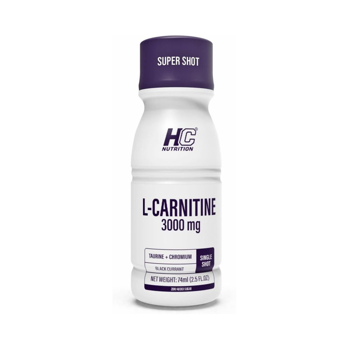 HC Nutrition L-Carnitine 3000mg Super Shot 74ml Liquid, Black Currant