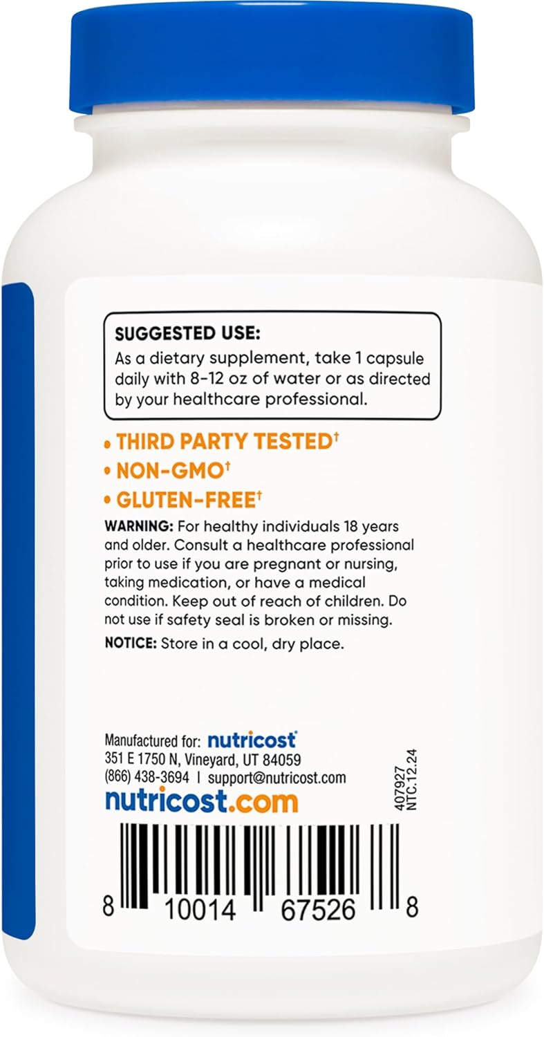 Nutricost Biotin Vitamin B7 Supplement, 240 Capsules - Vegetarian, Gluten Free, Quick Release, Non-GMO