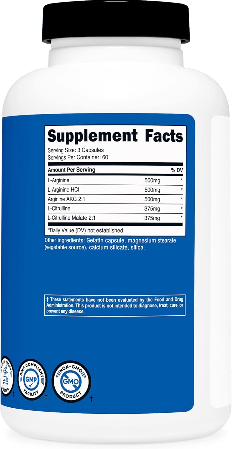 Nutricost Nitric Oxide Booster 2250mg, 180 Capsules
