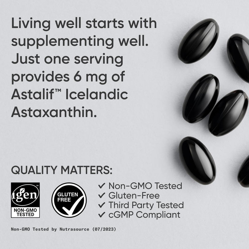 Sports Research Triple Strength Astaxanthin (6mg) with Organic Coconut Oil, 120 softgels - Antioxidant Activity, Skin & Eye Health Support