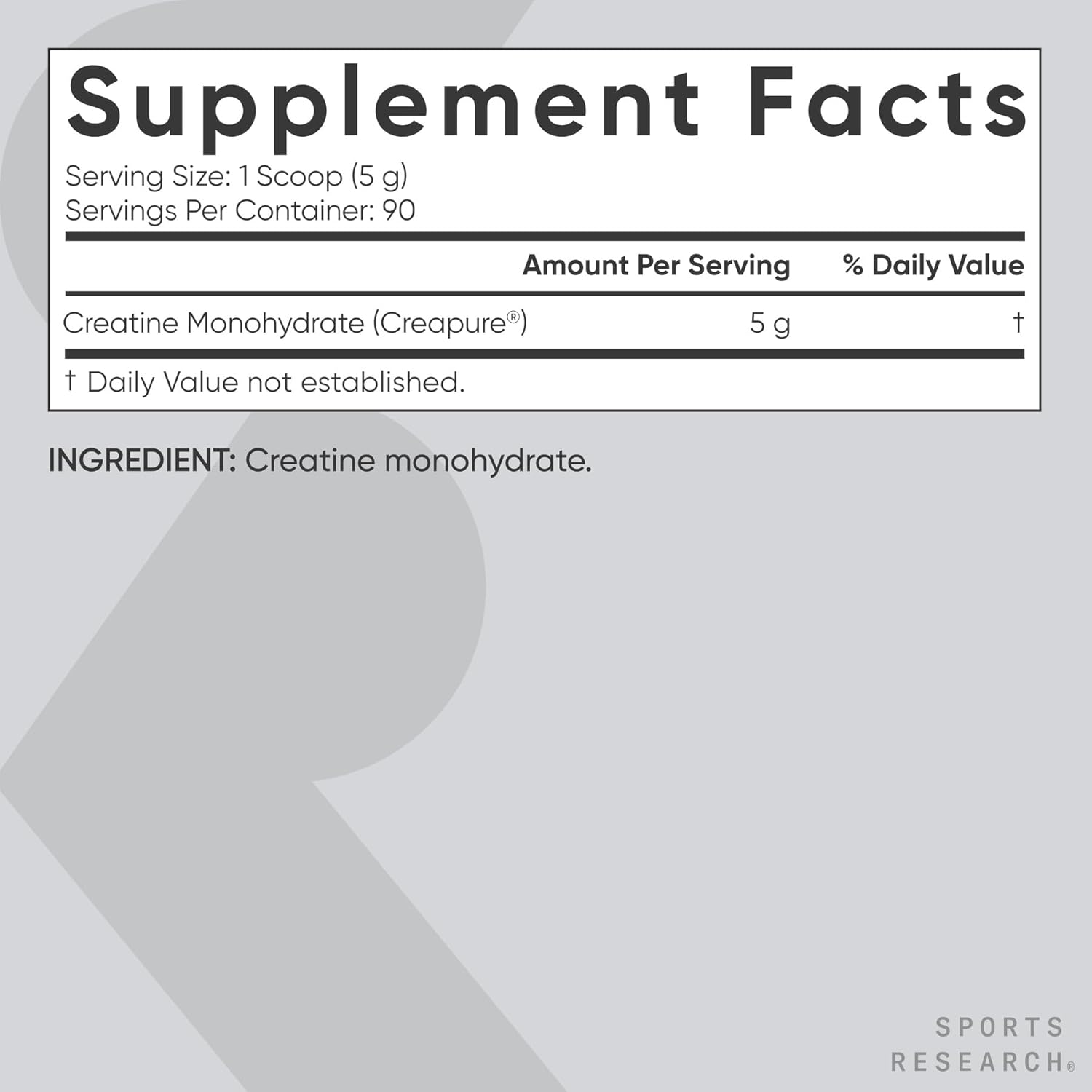 Sports Research Creatine Monohydrate Powder with Creapure - 450g