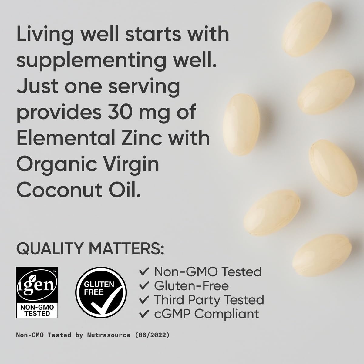 Sports Research Zinc Picolinate 30mg with Organic Coconut Oil - Highly Absorbable Zinc Supplement for Healthy Immune & Enzyme Function