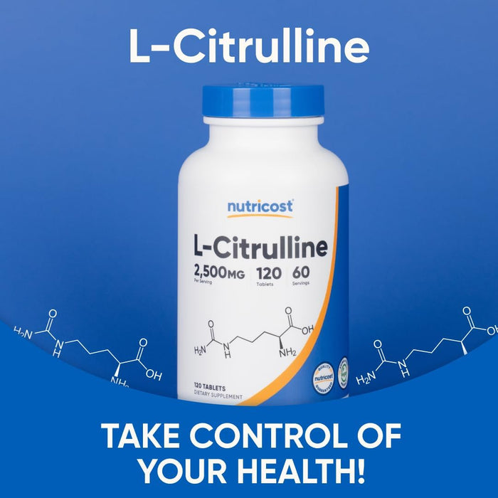 Nutricost L-Citrulline 2500mg Per Serving, 120 Tabs - 60 serving - Non-GMO and Gluten Free Supplement