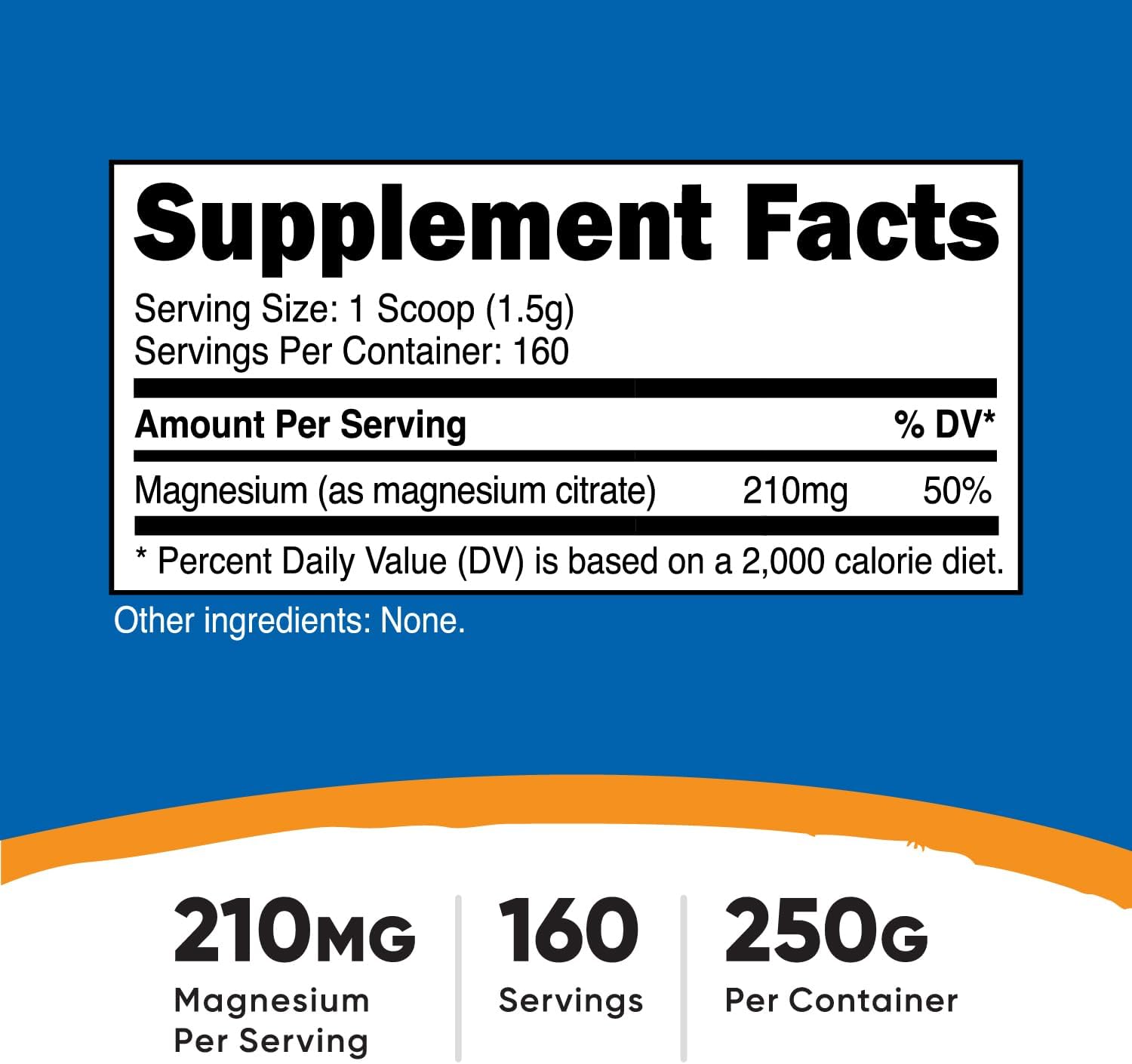 Nutricost Magnesium Citrate Powder, Unflavoured, 250g