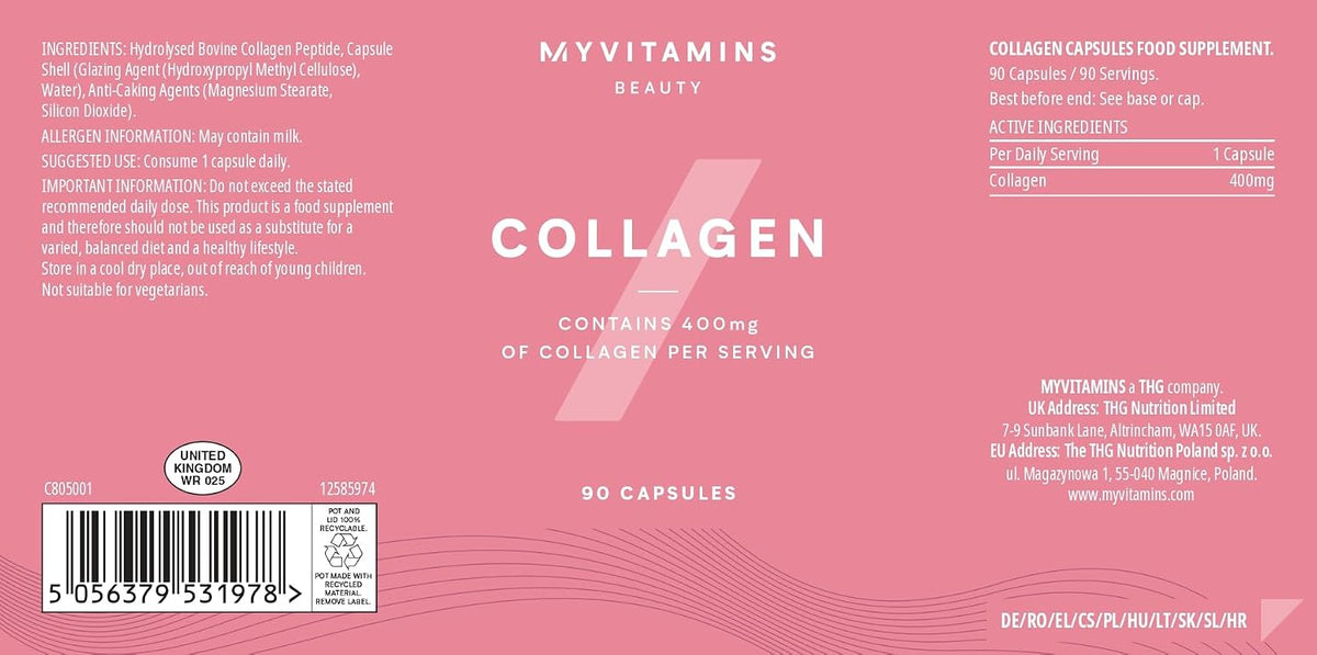 Myprotein Hydrolyzed Collagen Peptides 400mg - 90 Capsules