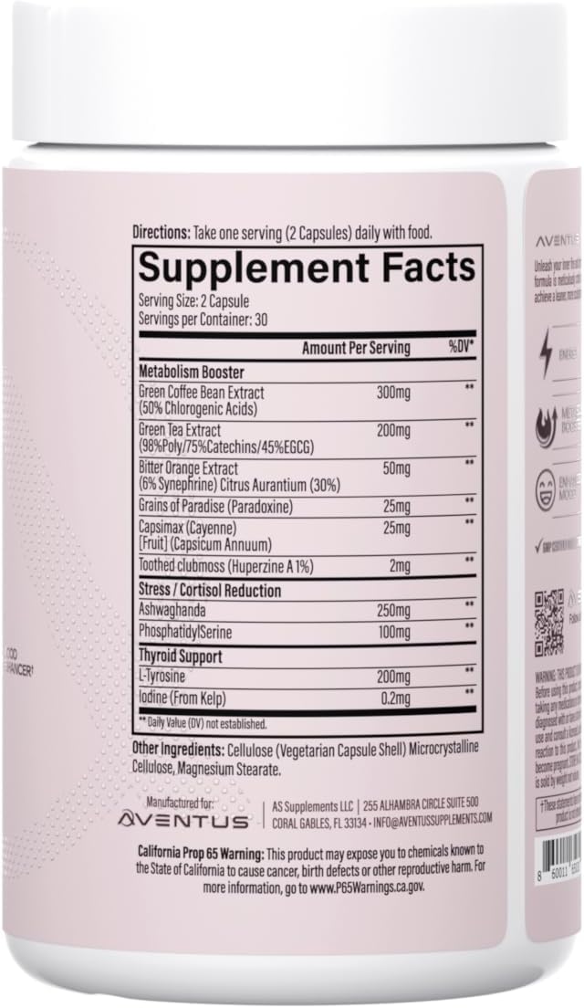 Aventus Premium Thermogenic Fat Burner - 60 Capsules