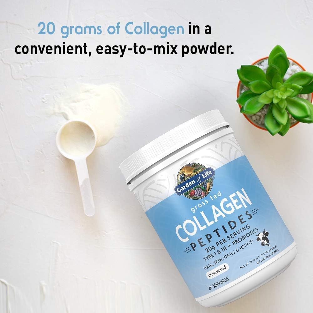 Garden of Life Grass Fed Collagen Peptides 1lb - Unflavoured