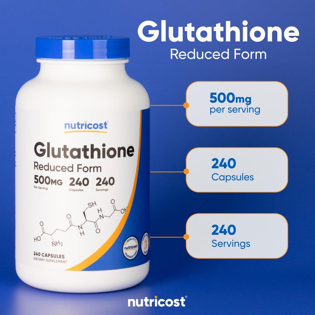 Nutricost Glutathione 500mg - 240 Capsules