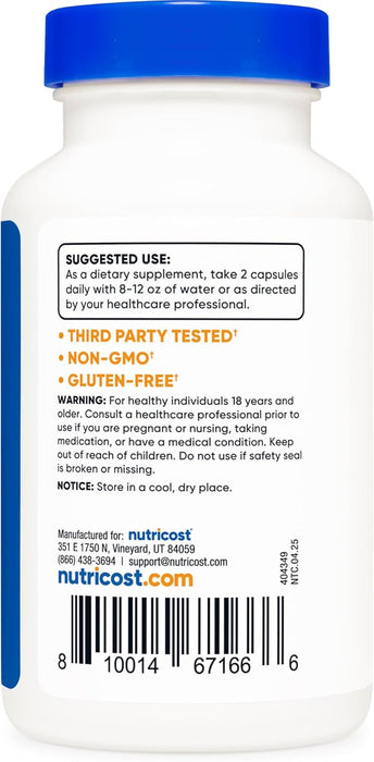 Nutricost Alpha Lipoic Acid 60 Servings - Plant Based Caps, Non-GMO