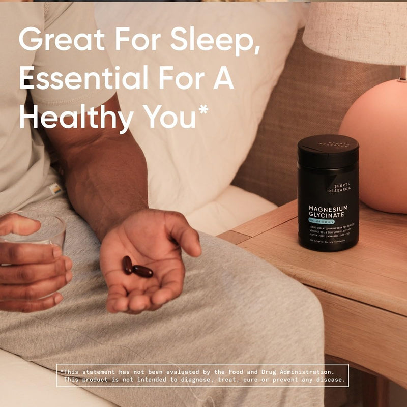 Sports Research Magnesium Glycinate - Suports Restful Sleep & Enzymatic Processes