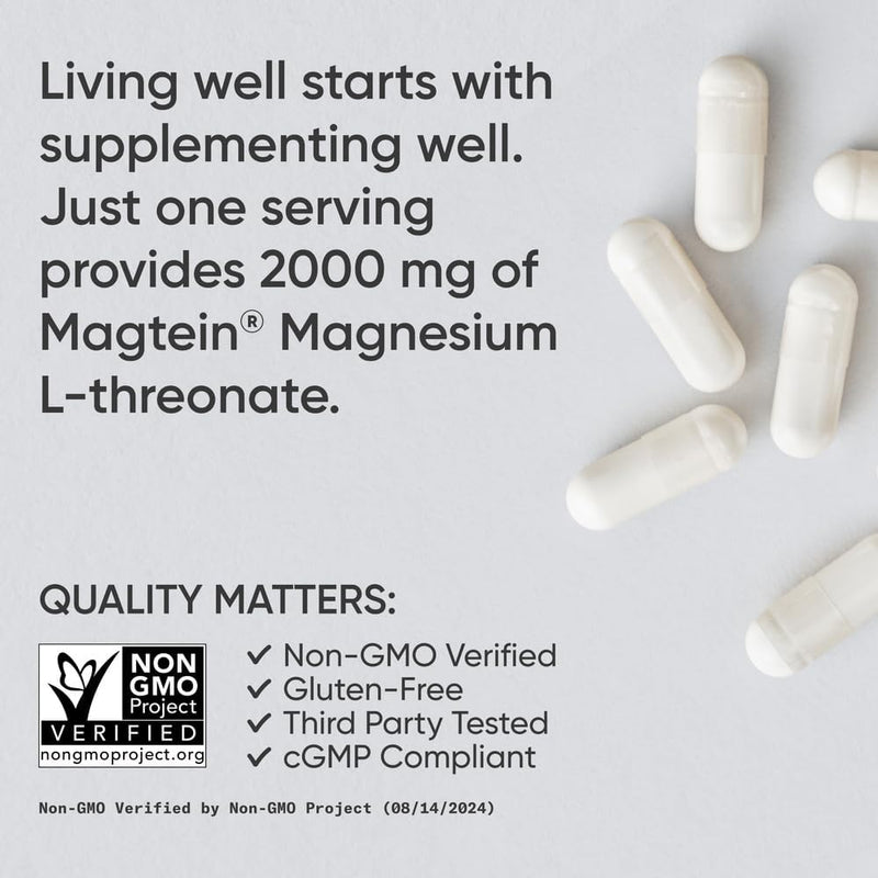 Sports Research Magnesium L-Threonate 2000mg - Magnesium Supplement for Memory, Focus & Cognition