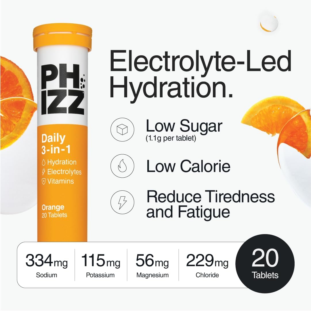 Phizz Electrolytes, Multivitamin & Hydration Tablets, Orange - 20 Tablets