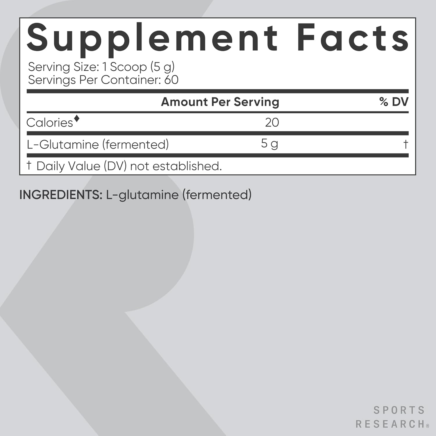 Sports Research L-Glutamine 300g - Unflavoured