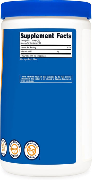 Nutricost D-Aspartic Acid (DAA) Powder 300g - Pure D Aspartic Acid