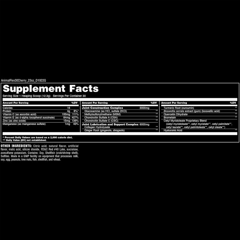 Universal Nutrition Animal Flex Joint Support Powder, 369g - Cherry Berry