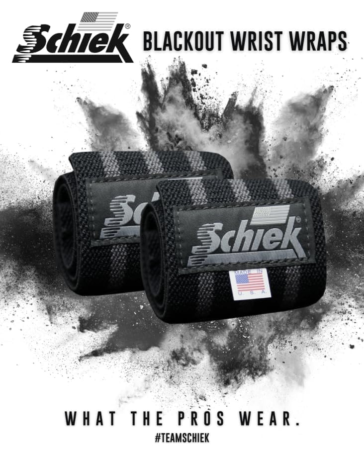 Schiek Black Out Line Wrist Wraps
