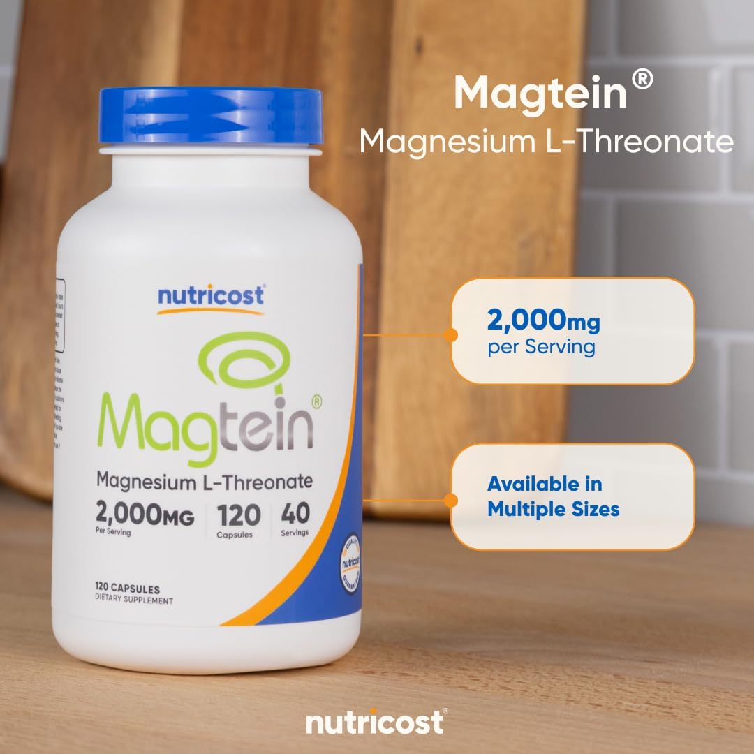 Nutricost Magnesium L-Threonate As Magtein 2000mg - 120 Capsules