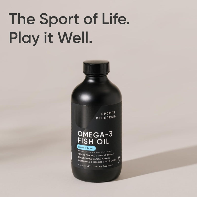 Sports Research Omega-3 Fish Oil 4685mg, 8oz - Natural Lemon Flavour