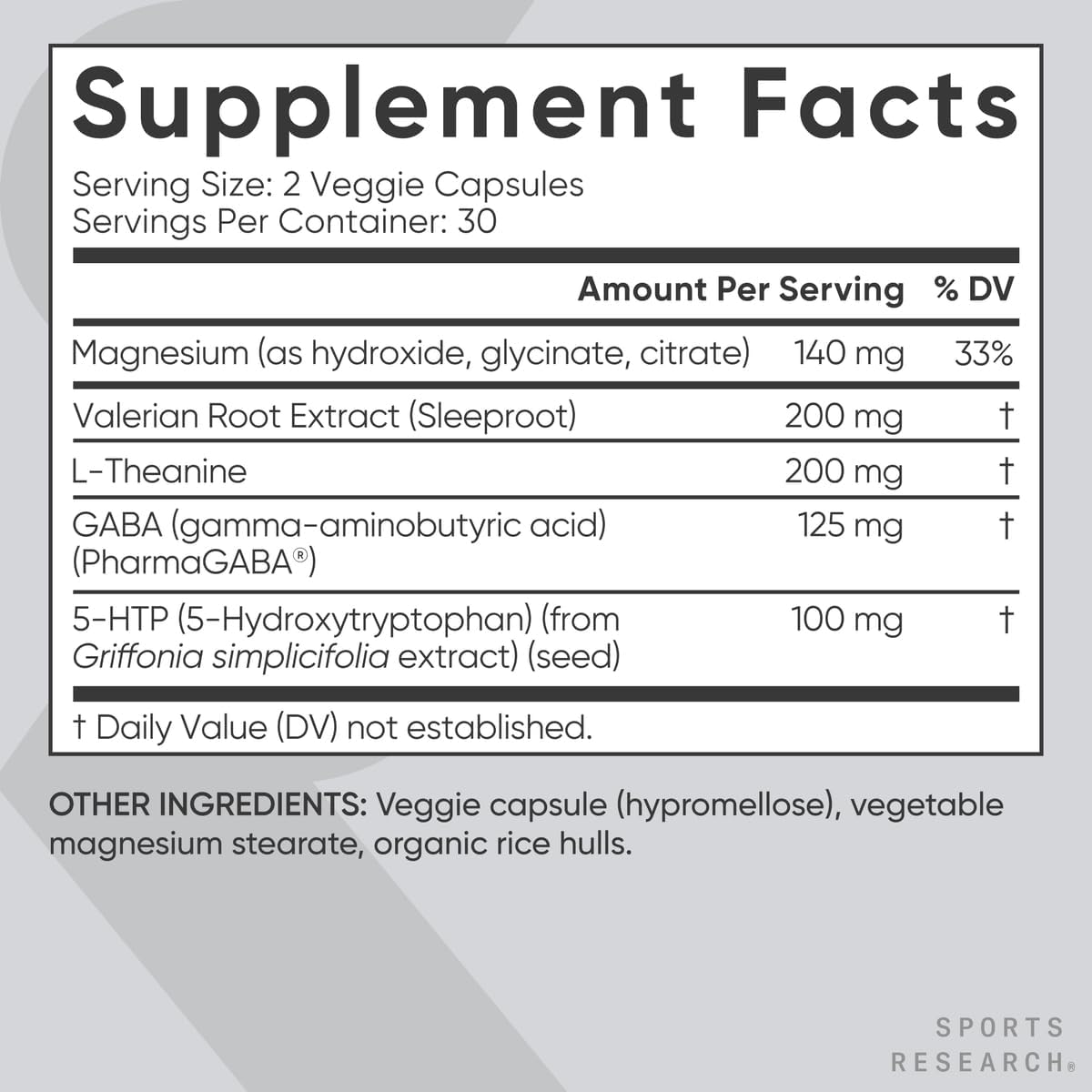 Sports Research Sleep Complex (Melatonin-Free) - 60 Veggie Capsules