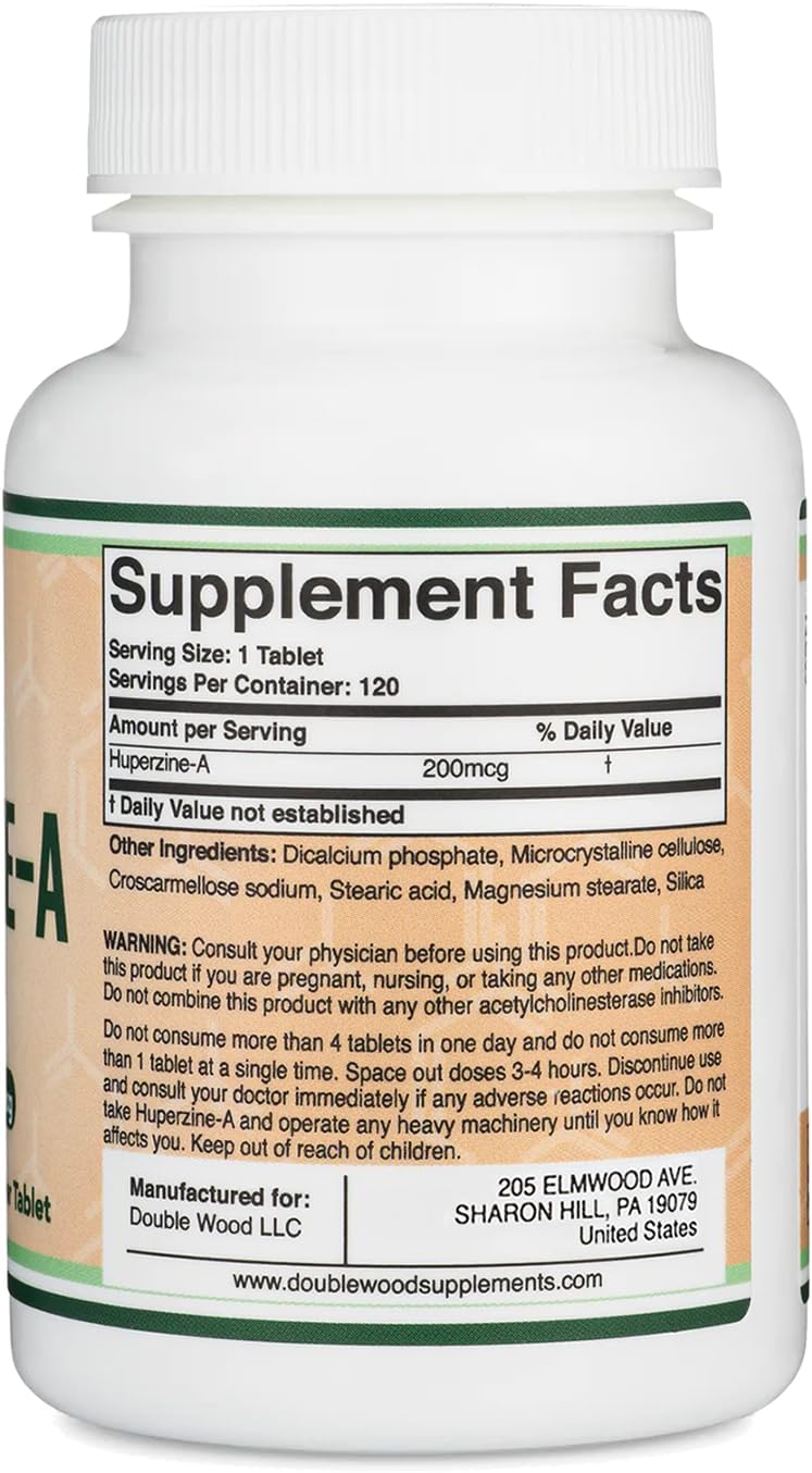 Double Wood Supplements Huperzine A 200mcg - 120 Tablets