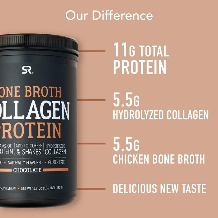 Sports Research Bone Broth Collagen Protein Powder Non-GMO, Gluten Free