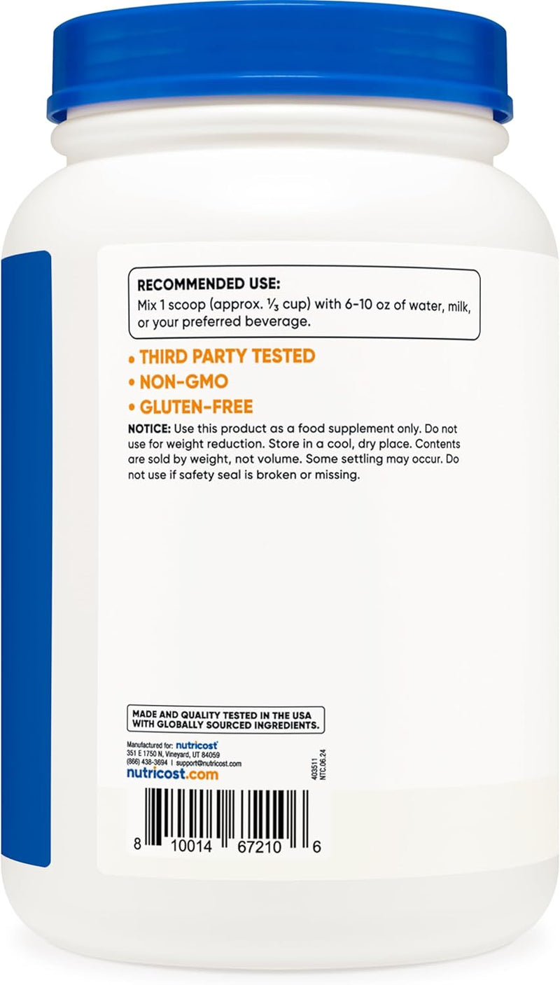 Nutricost Casein Protein Powder 2lb - Micellar Casein, Gluten Free, Non-GMO