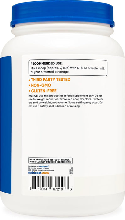 Nutricost Casein Protein Powder 2lb - Micellar Casein, Gluten Free, Non-GMO