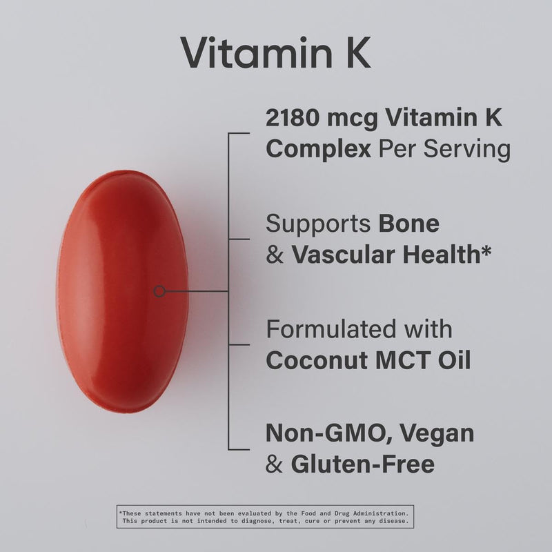 Sports Research Vitamin K Multi-Spectrum, 60 softgels - Vegan Friendly, Plantgel Capsule
