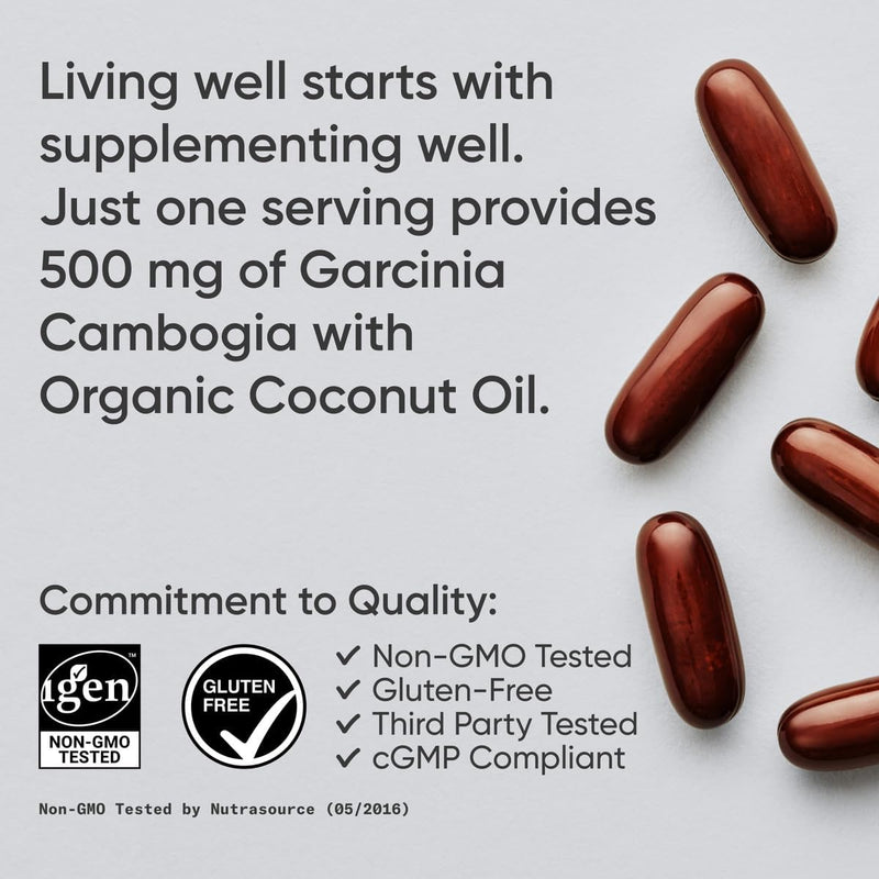 Sports Research Garcinia Cambogia Extract (60% HCA) with Extra Virgin Organic Coconut Oil, 90 softgels