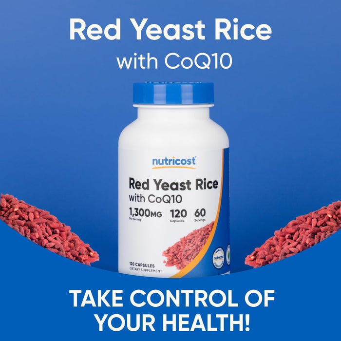Nutricost Red Yeast Rice with CoQ10 1300mg, 120 Capsules - Non-GMO, Gluten Free
