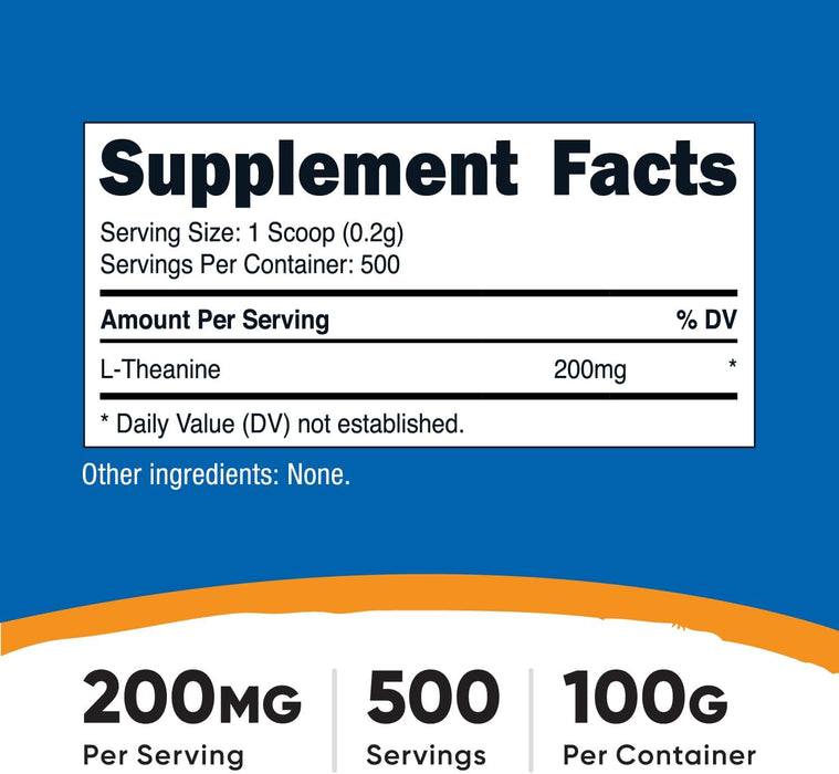 Nutricost L-Theanine Powder 100 Grams - Gluten Free & Non-GMO