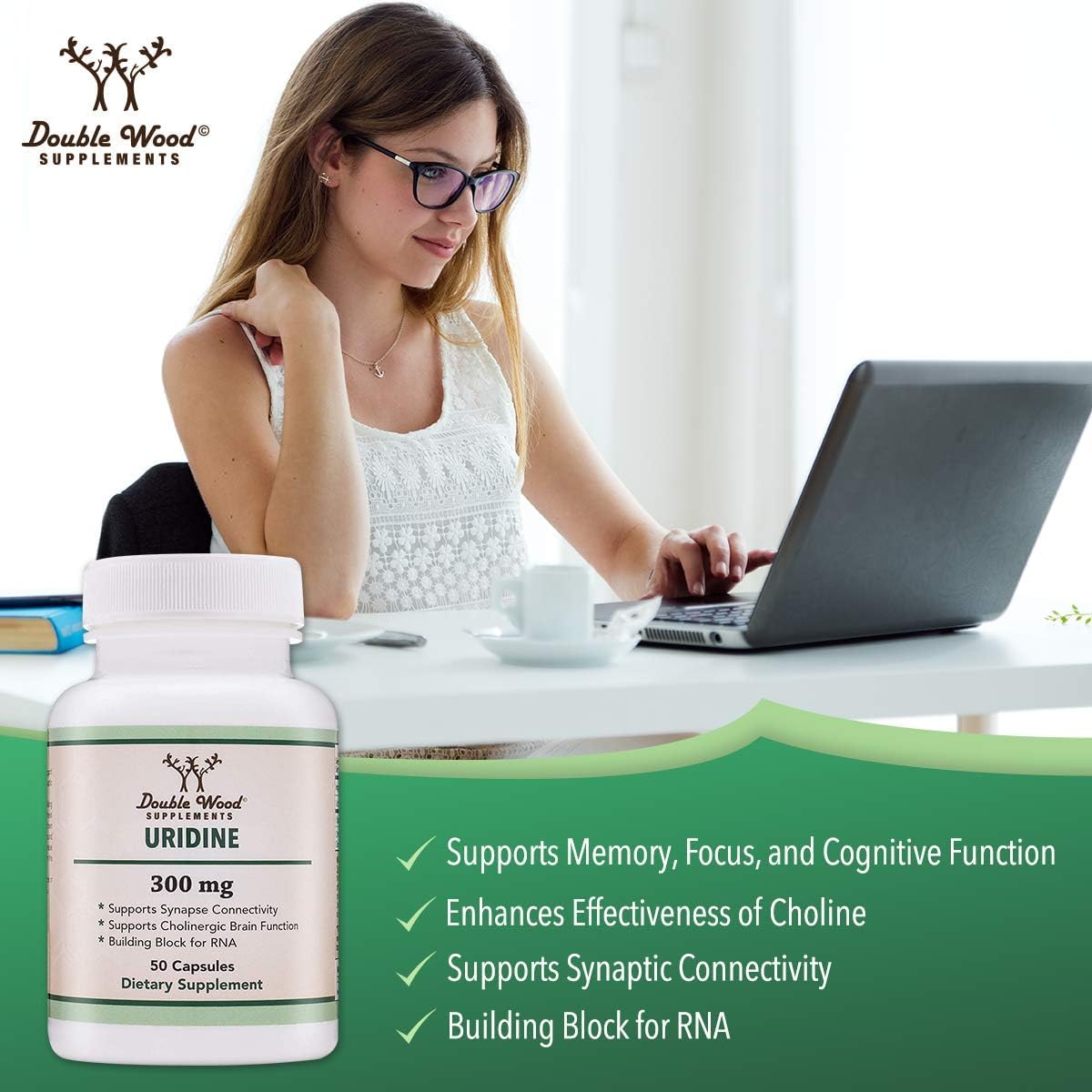 Double Wood Supplements Uridine Monophosphate 300mg – 60 Capsules