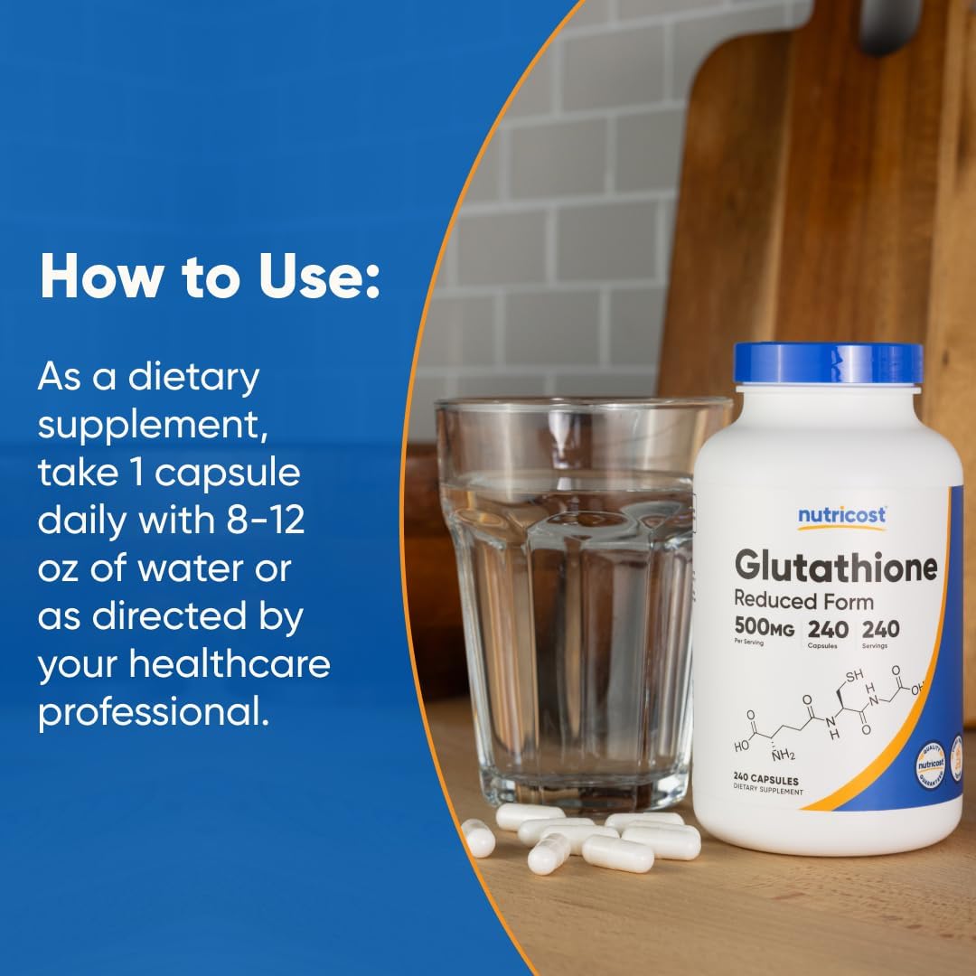 Nutricost Glutathione 500mg - 240 Capsules
