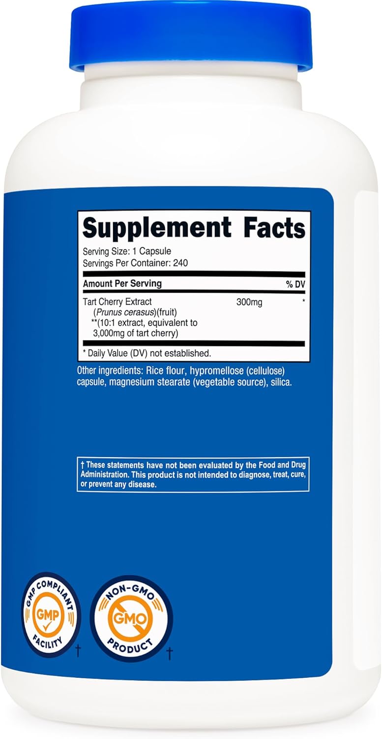 Nutricost Tart Cherry Extract 240 Vegetarian Capsules - Gluten Free, Non-GMO