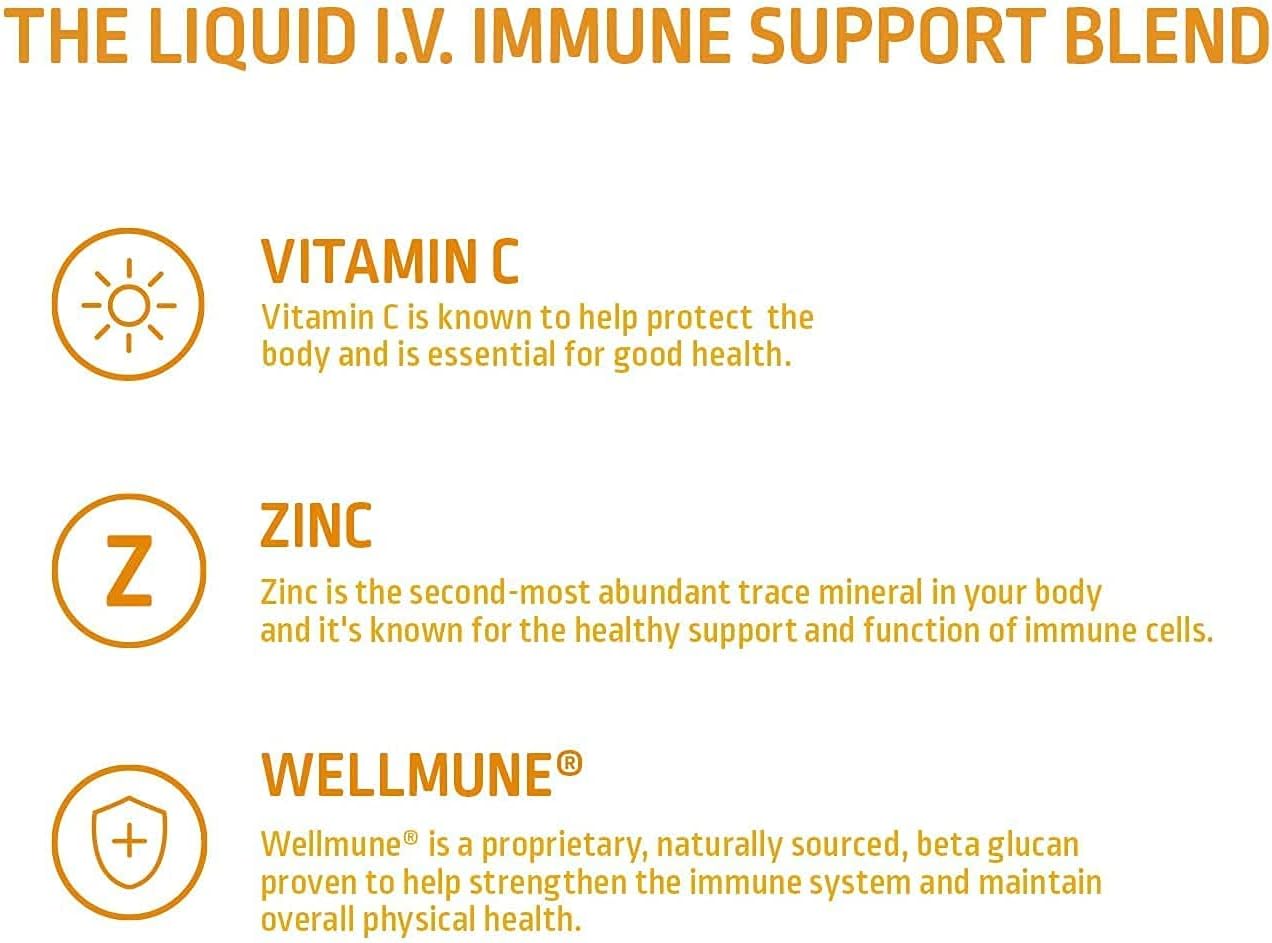 Liquid I.V. Hydration Multiplier + Immune Support 0.56oz, 10 serving, Tangerine