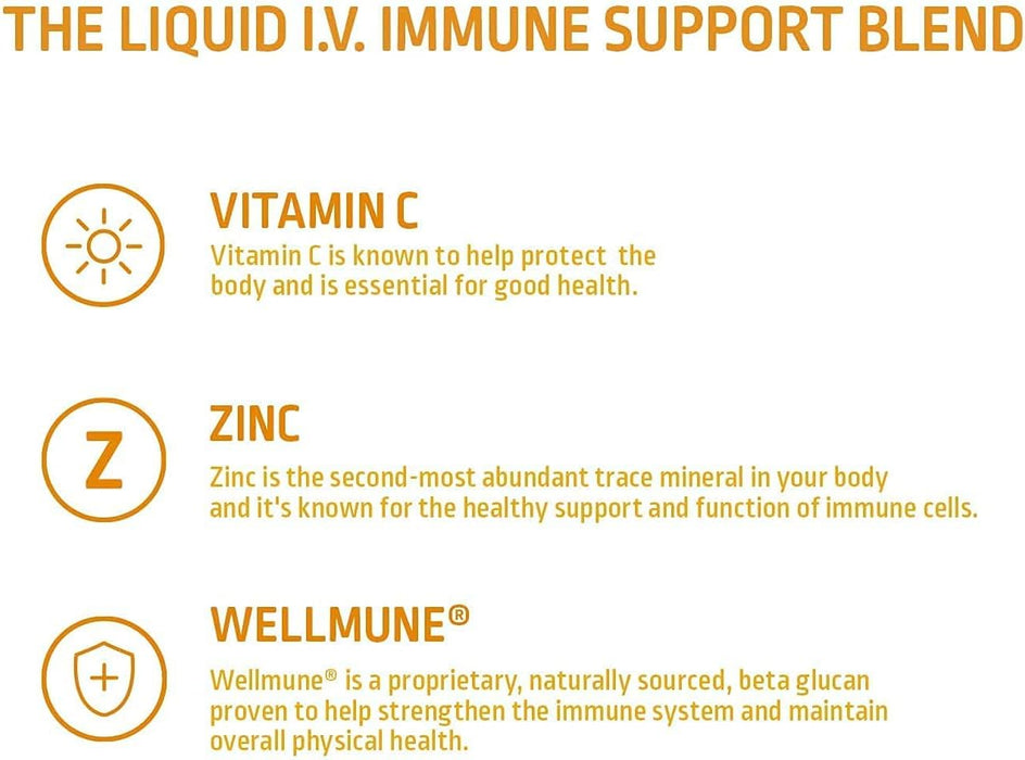 Liquid I.V. Hydration Multiplier + Immune Support 0.56oz, 10 serving, Tangerine