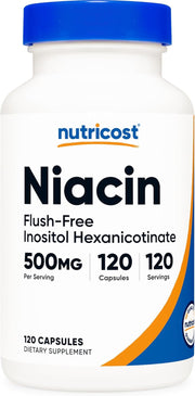 Nutricost Niacin (Flush-Free) Inositol Hexanicotinate 500mg - 120 Capsules