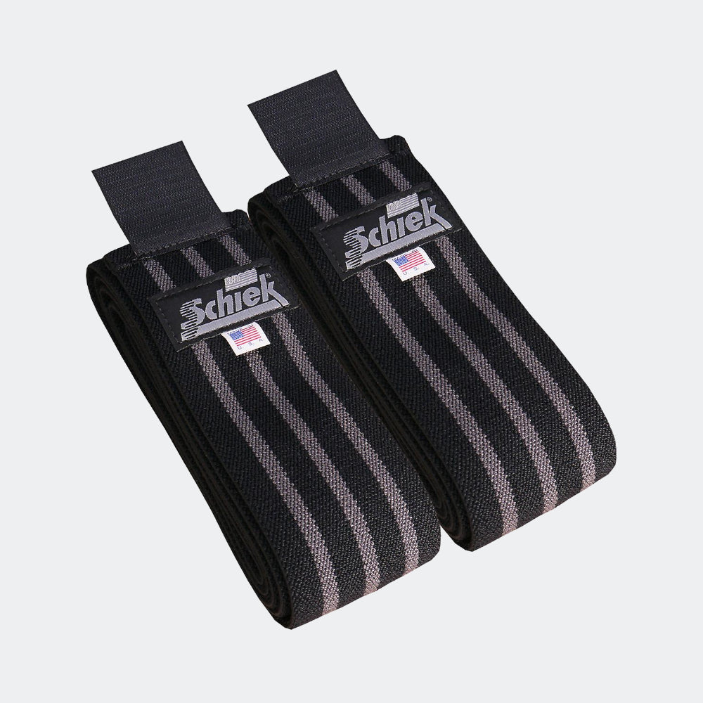 Schiek Black Out Elbow Wraps - Black/Silver