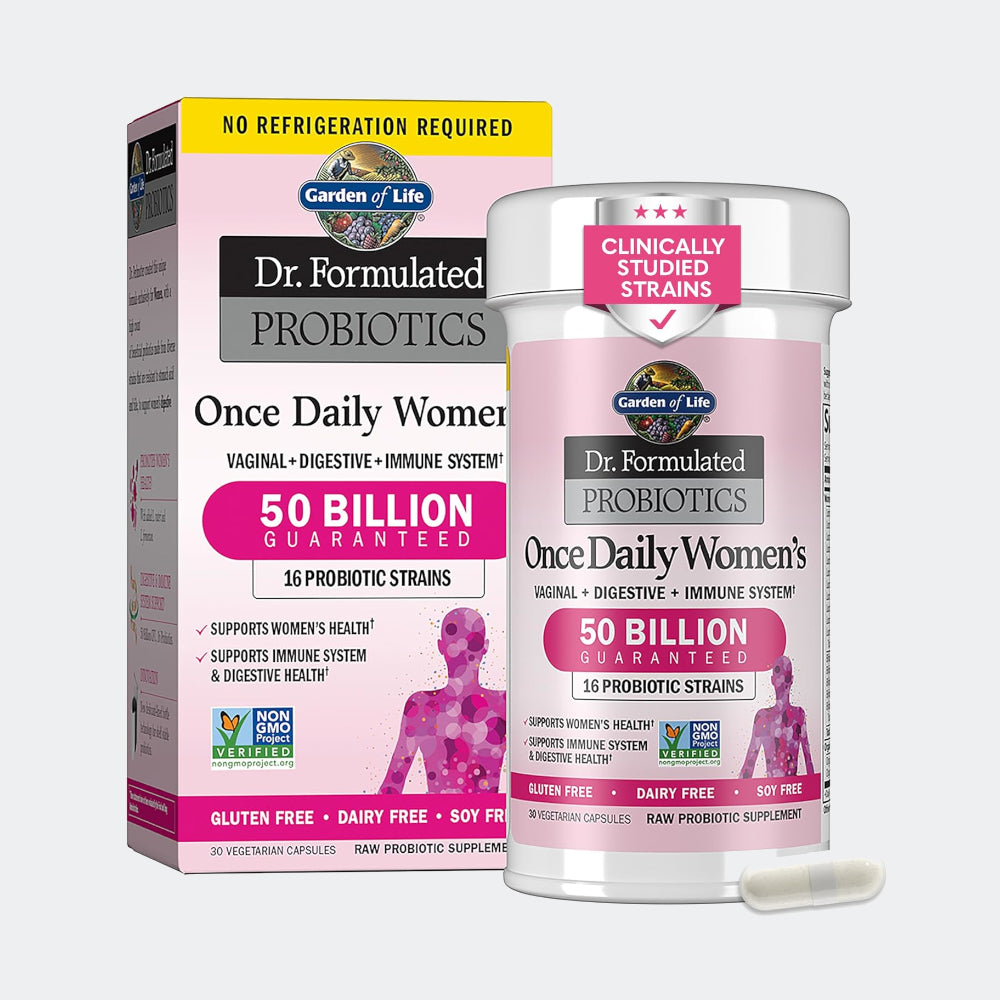 Garden Of Life Dr. Formulated Probiotics For Women & Prebiotics 16 Probiotic Strains Shelf Stable No Gluten Dairy Soy, 30 Capsules