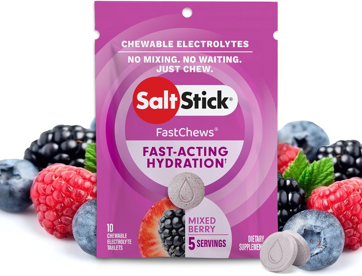 Salt Stick Electrolyte Fast Chews, 10 Chewable Tablets - Pack of 1