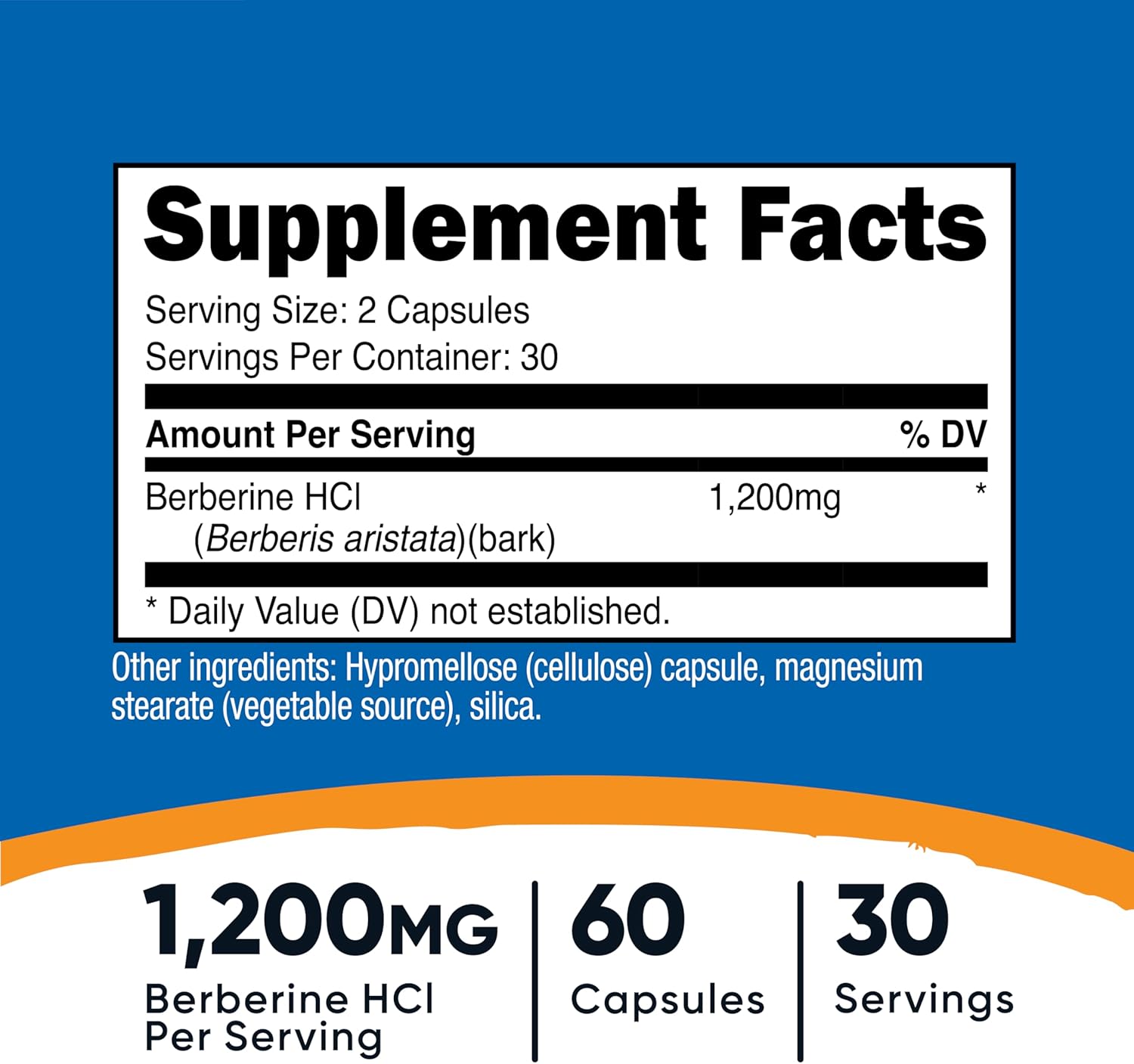 Nutricost Berberine HCl 1200mg , 60 Vegetarian Capsules - Gluten Free & Non-GMO