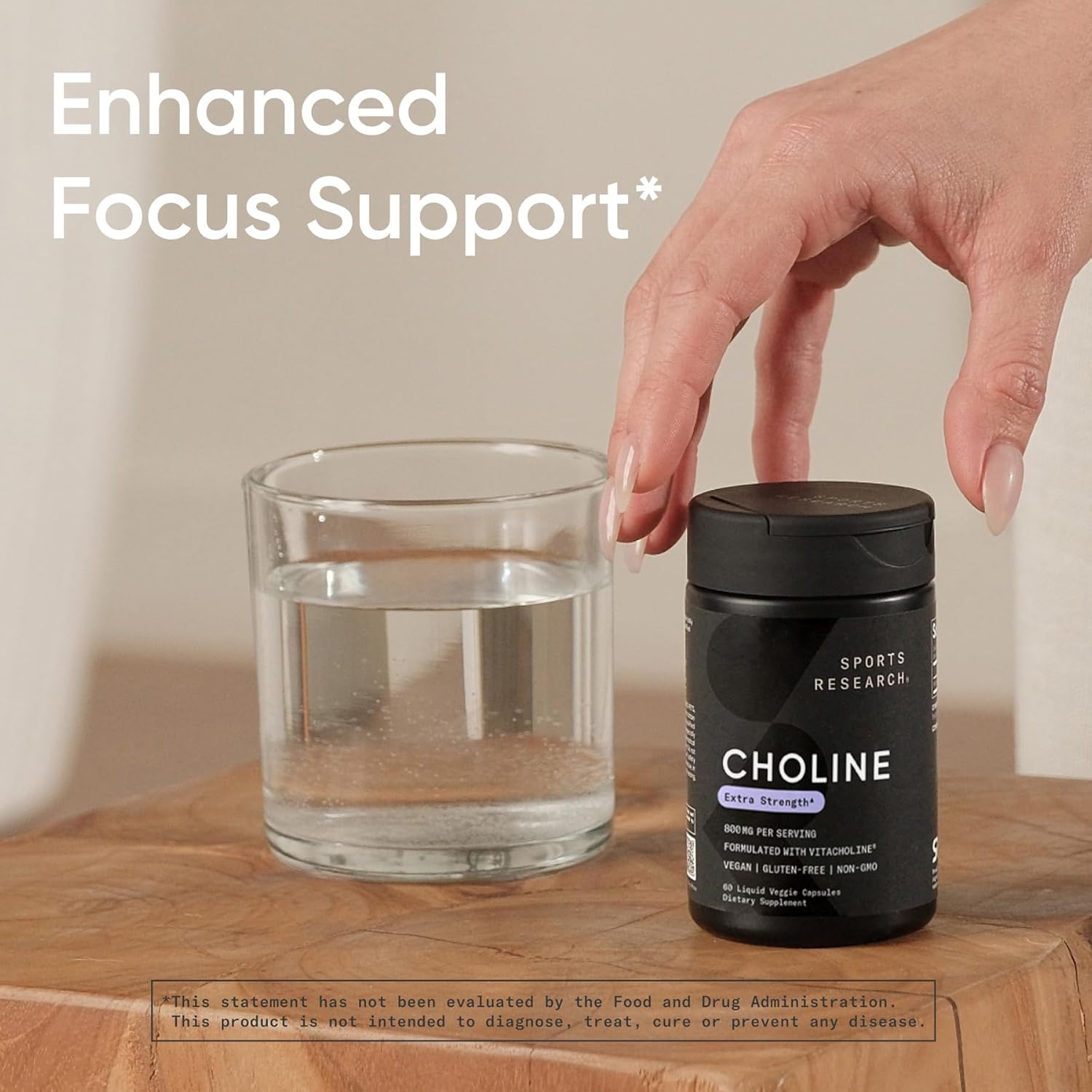 Sports Research Extra Strength Choline 800mg - 60 Liquid Capsules