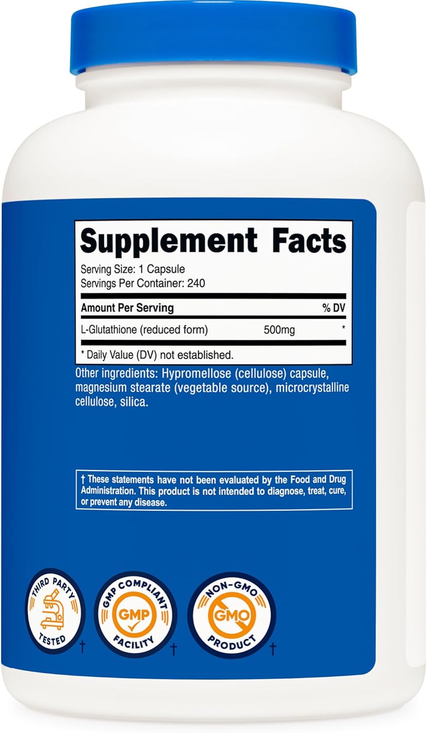 Nutricost Glutathione 500mg - 240 Capsules