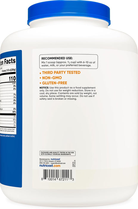 Nutricost Casein Protein Powder 5lb, Unflavoured - Micellar Casein, Non-GMO, Gluten Free