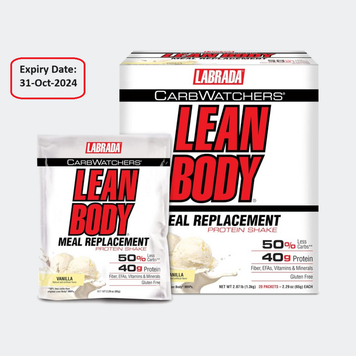 Labrada Lean Body Carb Watchers All-In-One Vanilla Meal Replacement Shake, 20 Packets