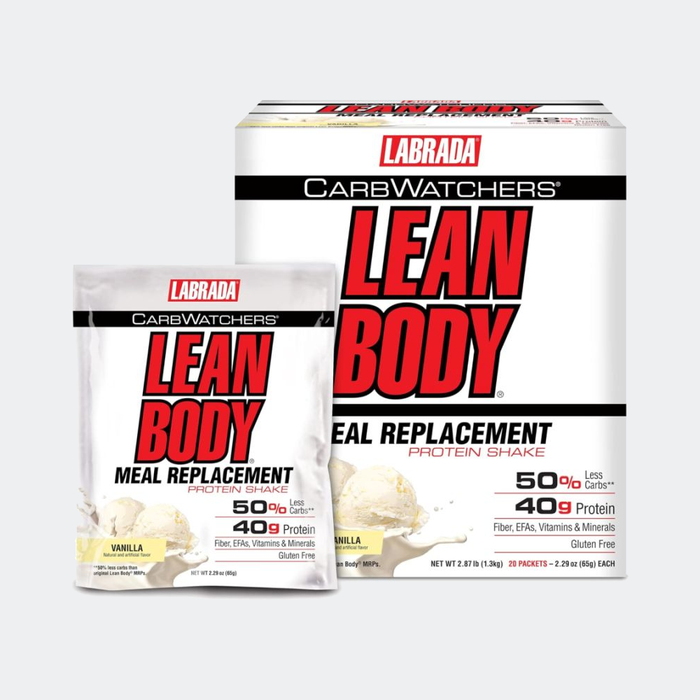 Labrada Lean Body Carb Watchers All-In-One Vanilla Meal Replacement Shake, 20 Packets