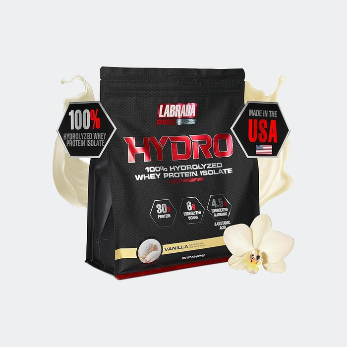 Labrada Hydro 100% Pure Hydrolyzed Whey Protein Isolate Powder, 4lb