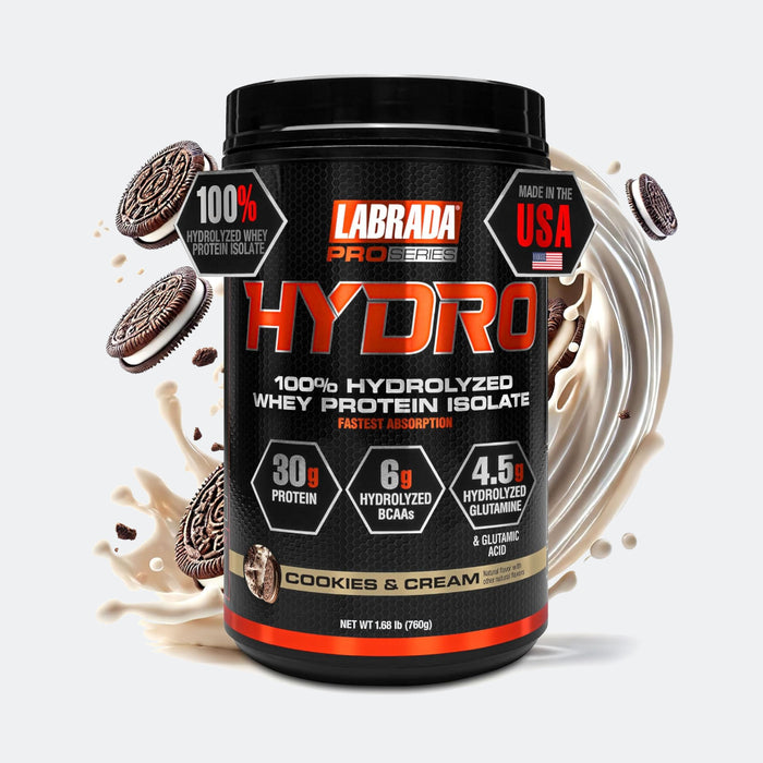 Labrada PRO SERIES HYDRO 100% Hydrolyzed Whey Protein Isolate, 1.7lb
